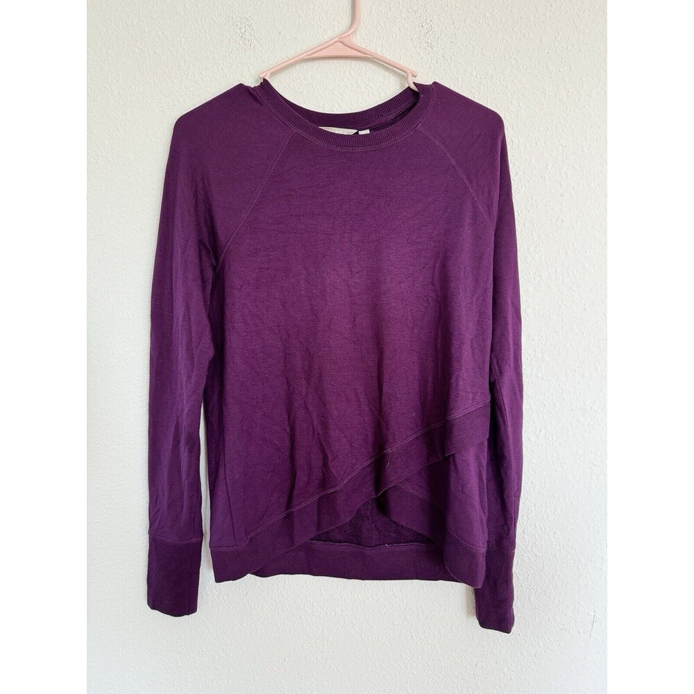 Athleta Serenity Criss Cross Purple Sweatshirt Size XS Activewear Athleisure